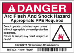 Arc Flash Danger Label, 3.5 Inch H x 5 Inch W, Self-Adhesive, Polyester, Abrasion-Resistant