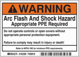 Arc Flash Labels - Polyester, 3.5 Inch H x 5 Inch W, Roll of 100, Black/Orange