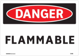 DANGER Flammable Sign, 7" H x 10" W, Aluminum