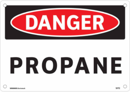 DANGER Propane Sign, 7" H x 10" W, Aluminum