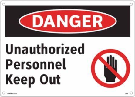 DANGER Unauthorized Personnel Keep Out w/Pictogram Sign, 7" H x 10" W