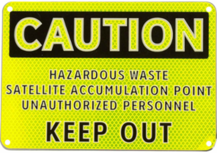 CAUTION Hazardous Waste Sign 7 Inch H x 10 Inch W, GHS Compliant