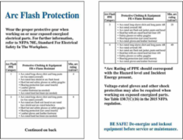 Arc Flash Safety Wallet Card, 3.4 Inch H x 2.1 Inch W, Laminated Black/Blue