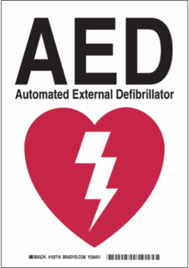 AED Automated External Defibrillator Sign, 7 Inch H x 10 Inch W, Polystyrene