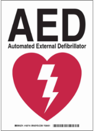AED Automated External Defibrillator Sign, 7 Inch H x 10 Inch W, Polystyrene