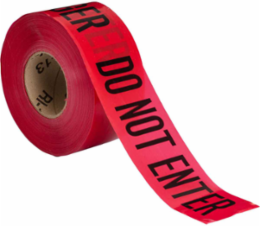 Standard Barricade Tape Roll - Polyethylene, DANGER DO NOT ENTER, Black on Red, 3"x 1000'