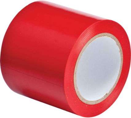 Marking Tape Roll - Abrasion Resistant Vinyl, Solid Color, Red, 4"