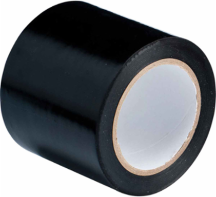 Marking Tape Roll - Abrasion Resistant Vinyl, Solid Color, Black, 4"