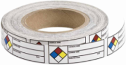 Hazardous Communication Label 1 x 3 Inch Coated Paper, Abrasion & Chemical Resistant