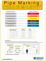 ANSI Pipe Marking Chart 14 Inch x 10 Inch, Polystyrene, Outdoor Use