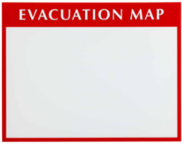 Evacuation Plan Insert Holder, 13.5" H x 17.5" W x 0.06" D, Plastic