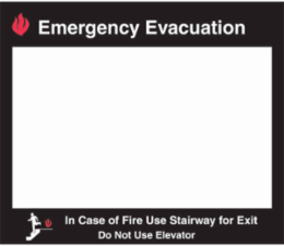 Emergency Evacuation Map Holder, 15" H x 17.5" W, Luminous