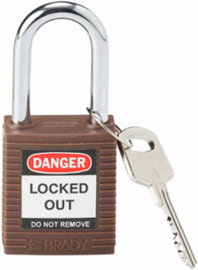 Nonconductive Nylon Padlock, 6-Pin Cylinder, 1.5 Inch Shackle Clearance