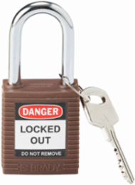 Nonconductive Nylon Padlock, 6-Pin Cylinder, 1.5 Inch Shackle Clearance