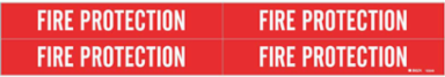 Self-Adhesive Pipe Marker: FIRE PROTECTION, 1.125" H x 7" W Pack of 5 Each, Fits Pipes 0.75" Dia. Thru 2.375" Dia.