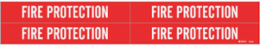 Self-Adhesive Pipe Marker: FIRE PROTECTION, 1.125" H x 7" W Pack of 5 Each, Fits Pipes 0.75" Dia. Thru 2.375" Dia.