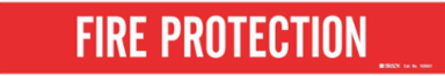 Self-Adhesive Pipe Marker: FIRE PROTECTION, 2.25" H x 14" W Pack of 5 Each, Fits Pipes 2.5" Dia. Thru 7.875" Dia.