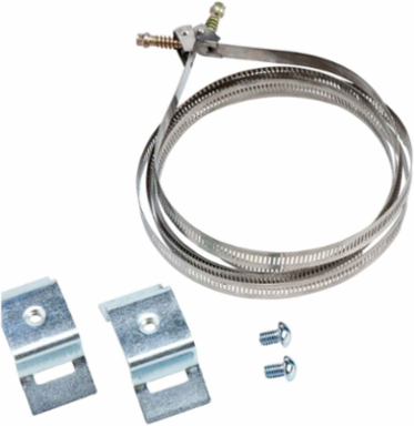 Buckle Bracket Assembly Set for 4 Inch-12 Inch Round Posts, Steel, Includes 2 Straps & Hardware