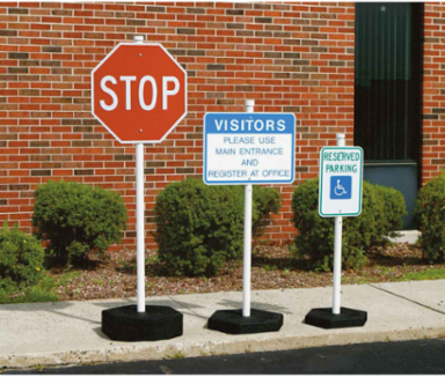 Recycled Rubber Sign Post System, 5' H