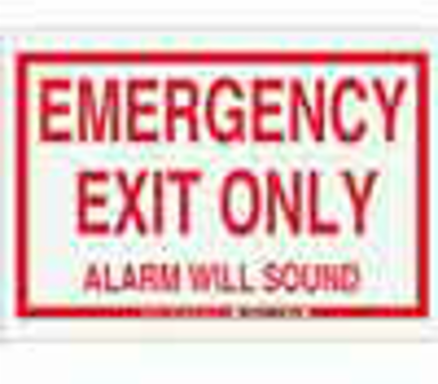 BradyGlo Emergency Exit Only Alarm Will Sound Sign, 10 Inch x 14 Inch, Photoluminescent Polyester