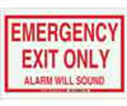 BradyGlo Emergency Exit Only Alarm Will Sound Sign, 10 Inch x 14 Inch, Photoluminescent Polyester