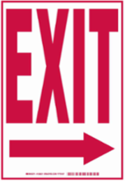 Exit Sign, 14" H x 10" W x 0.006" D, Arrow Direction: Right