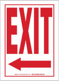 Exit Sign, 14" H x 10" W x 0.006" D, Arrow Direction: Left