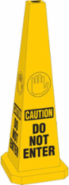 BradyCone Warning System 35 Inch Yellow Caution Cone, Non-Reflective