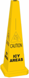 BradyConeTM 35 Inch Safety Cone - ICY AREAS Warning, Weather-Resistant Plastic