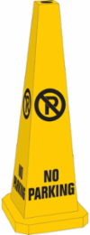 BradyCone Warning System, 35 Inch Yellow Safety Cone - NO PARKING Message