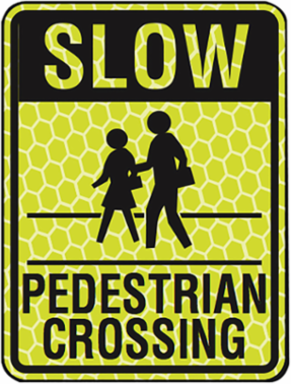 SLOW Pedestrian Crossing Sign, 24" H x 18" W x 0.097" D