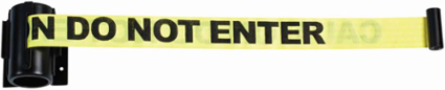 Wall Mount Retractable Belt System, Black, CAUTION DO NOT ENTER