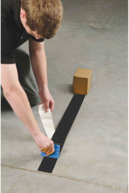 ToughStripe® Floor Marking Tape Roll - Polyester, Solid Color, Black, 2" x 100'