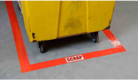 ToughStripe® Floor Marking Tape Roll - Polyester, Solid Color, Red, 2" x 100'
