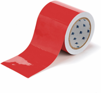 ToughStripe® Floor Marking Tape Roll - Polyester, Solid Color, Red, 4" x 100'