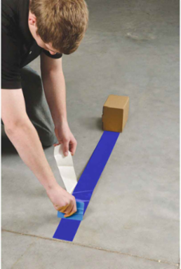 ToughStripe® Floor Marking Tape Roll - Polyester, Solid Color, Blue, 4" x 100'