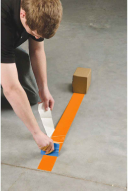ToughStripe® Floor Marking Tape Roll - Polyester, Solid Color, Orange, 4" x 100'