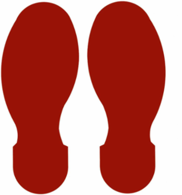 ToughStripe® Floor Marking Tape Footprint Set - Polyester, Solid Color, Red, 10" x 3.5"