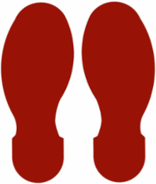 ToughStripe® Floor Marking Tape Footprint Set - Polyester, Solid Color, Red, 10" x 3.5"