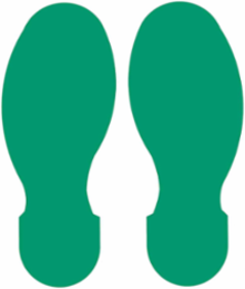 ToughStripe® Floor Marking Tape Footprint Set - Polyester, Solid Color, Green, 10" x 3.5"