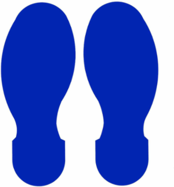 ToughStripe® Floor Marking Tape Footprint Set - Polyester, Solid Color, Blue, 10" x 3.5"