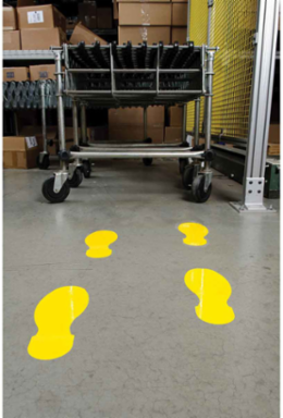 ToughStripe® Floor Marking Tape Footprint Set - Polyester, Solid Color, Yellow, 10" x 3.5"