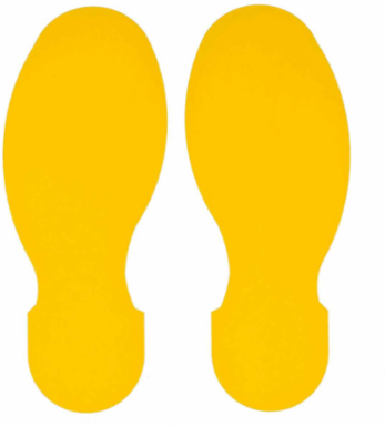 ToughStripe® Floor Marking Tape Footprint Set - Polyester, Solid Color, Yellow, 10" x 3.5"