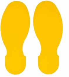 ToughStripe® Floor Marking Tape Footprint Set - Polyester, Solid Color, Yellow, 10" x 3.5"