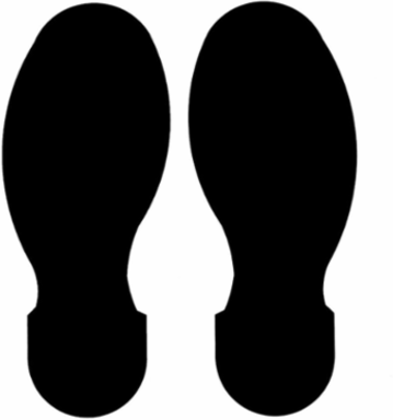 ToughStripe® Floor Marking Tape Footprint Set - Polyester, Solid Color, Black, 10" x 3.5"