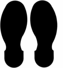 ToughStripe® Floor Marking Tape Footprint Set - Polyester, Solid Color, Black, 10" x 3.5"