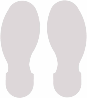 ToughStripe® Floor Marking Tape Footprint Set - Polyester, Solid Color, White, 10" x 3.5"