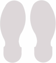 ToughStripe® Floor Marking Tape Footprint Set - Polyester, Solid Color, White, 10" x 3.5"