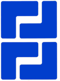ToughStripe® Floor Marking Tape L-Shaped Corner Marks - Polyester, Solid Color, Blue, 2" x 5"