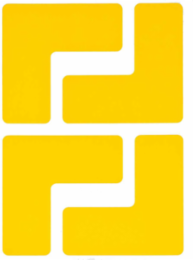 ToughStripe® Floor Marking Tape L-Shaped Corner Marks - Polyester, Solid Color, Yellow, 2" x 5"